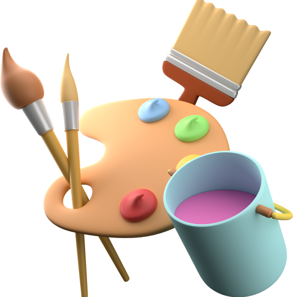 Art Lesson 3D Illustration
