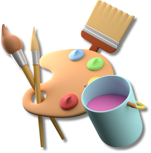 Art Lesson 3D Illustration